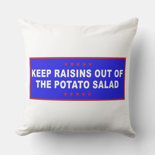 Coussin Salade de pommes de terre Mème amusant (Recto)