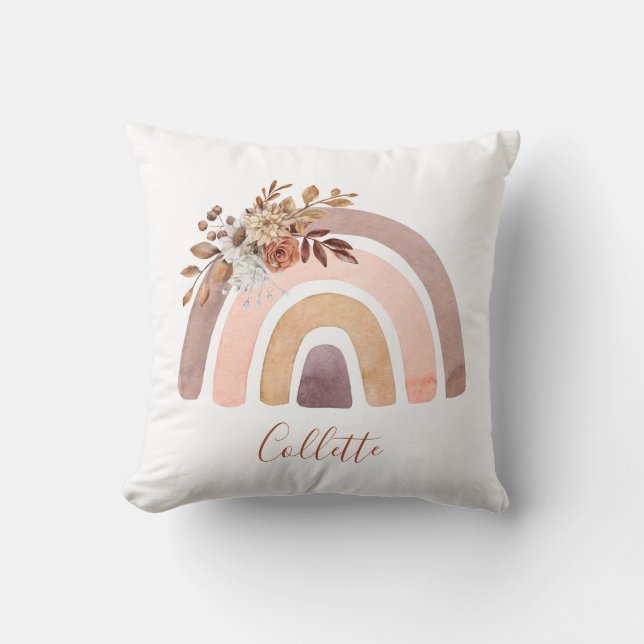 Coussin Salle Boho Rainbow Girl personnalisée (Recto)