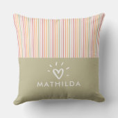 Coussin Salle pour enfants à rayures moderne (Verso)