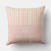 Coussin Salle pour enfants à rayures moderne (Verso)