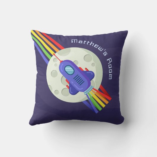 Coussin Salle pour enfants Rainbow Space Rocket (Verso)