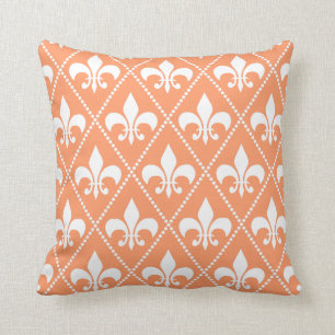 Coussin Salmon Fleur de Lis