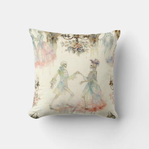 Coussin Salon de bal squelettique victorien