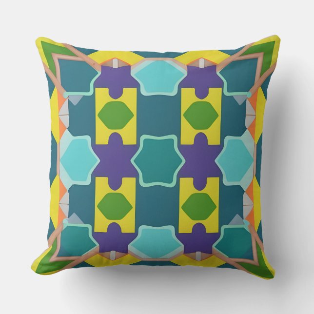 Coussin Salon Moderne Abstrait Géométrique Coloré (Recto)