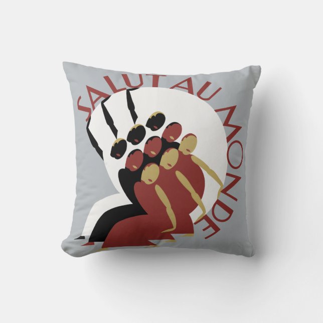 Coussin Salut Au Monde (Recto)