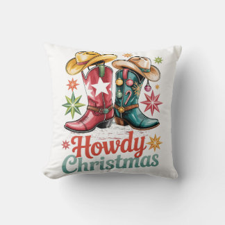 Coussin salut bottes de cowboy chapeau ouest