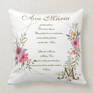 Coussin Salut Mary Prière Religieuse Ave Maria Latin