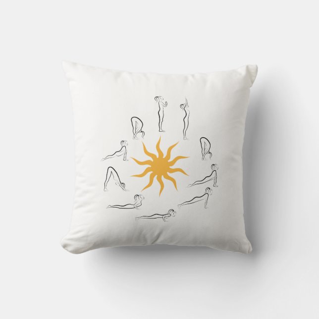 Coussin salutation du soleil de yoga (Recto)