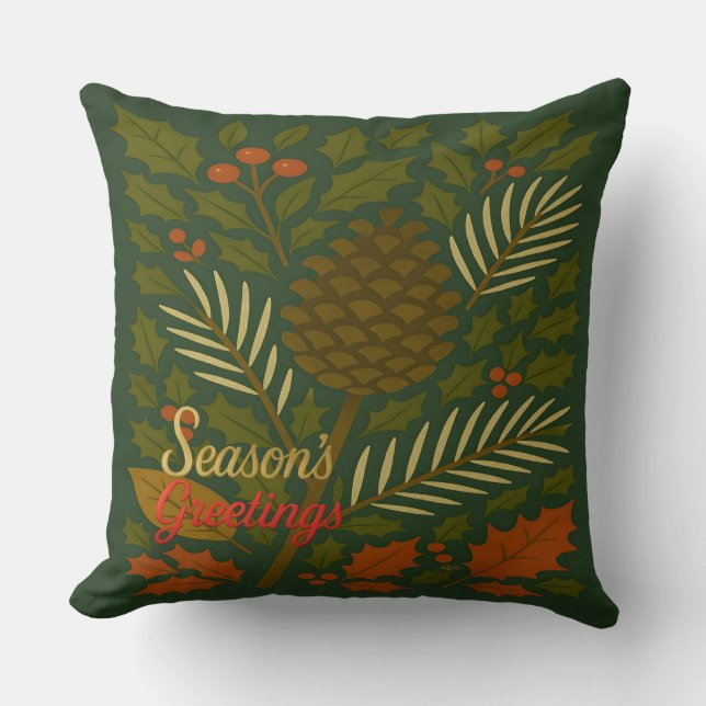 Coussin Salutations de la saison des vacances d'automne et (Recto)