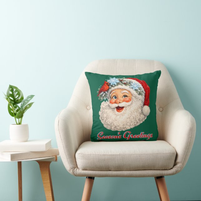 Coussin Salutations de saison - Père Noël d'hiver (Chaise)