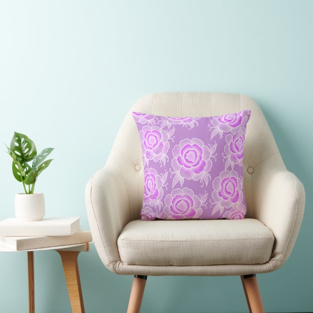 Coussin Sami 💜 Fleur Baroque Violet (Chaise)