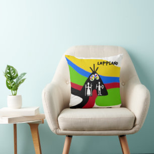 Coussin Samisk design unik kudde texte med