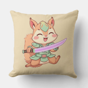 Coussin Samouraï écureuil kawaii.