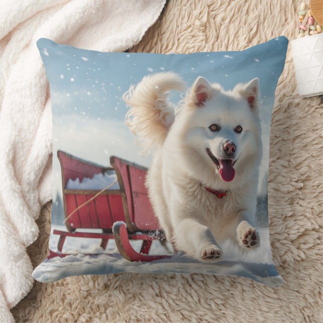 Coussin Samoyed Festive Noël (Couverture)