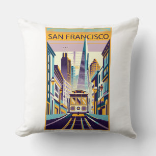 Coussin San Francisco California Art Déco