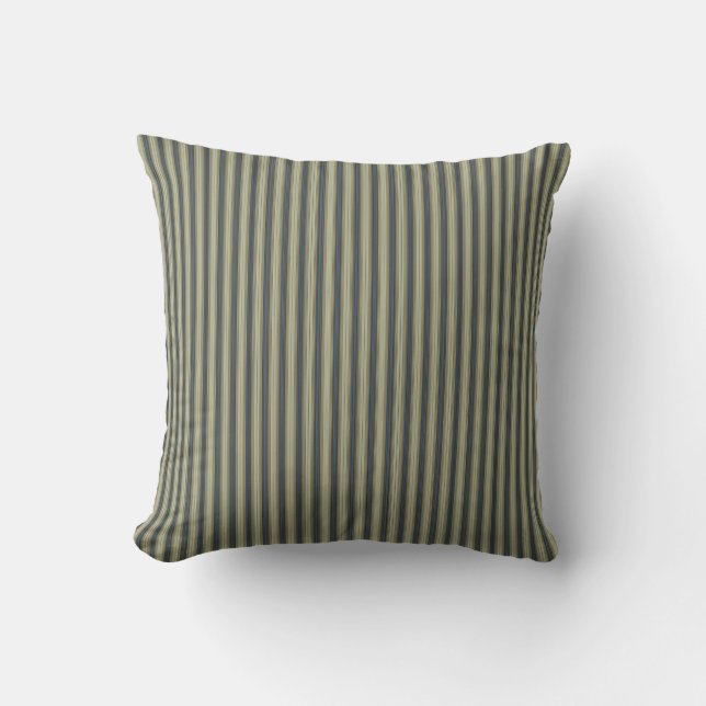 Coussin sandstone, slate blue and gold stripes (Recto)