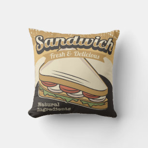 Coussin Sandwich Retro Vintage Grunge