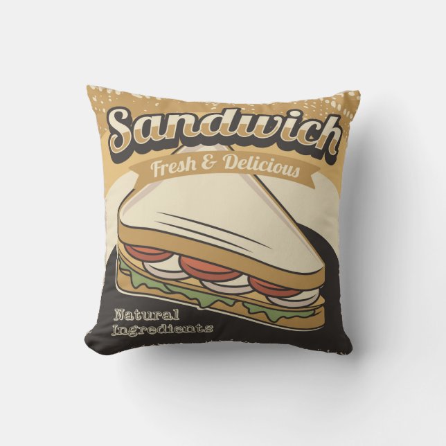 Coussin Sandwich Retro Vintage Grunge (Recto)