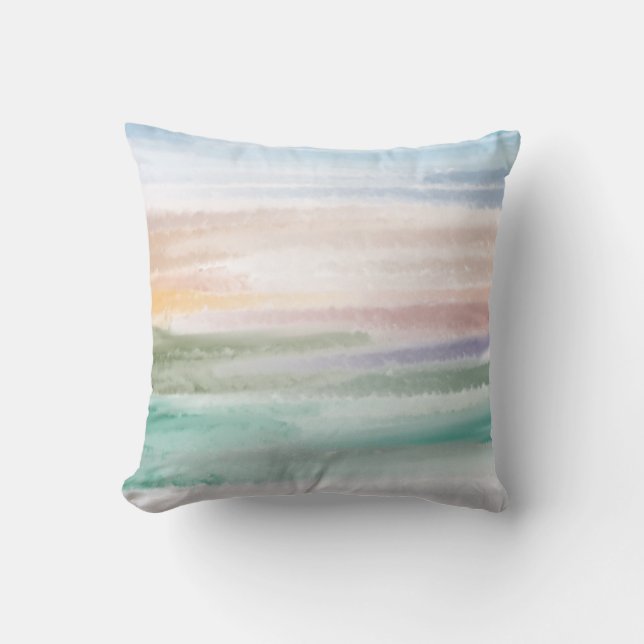 Coussin Sandy Beach Ocean Waves Coucher de soleil Couleur  (Recto)