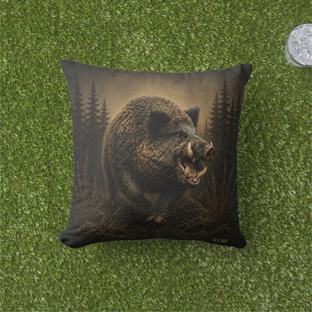 Coussin Sanglier (Herbe)