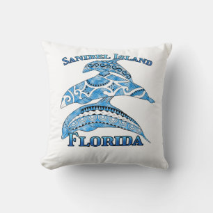 Coussin Sanibel Island Floride Dauphins tribaux de vacance