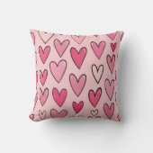 Coussin sans couture à coeurs rose pastel doux (Recto)