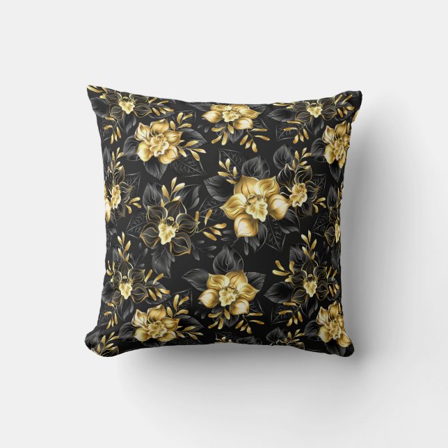 Coussin Sans couture avec orchidées de bijoux (Recto)
