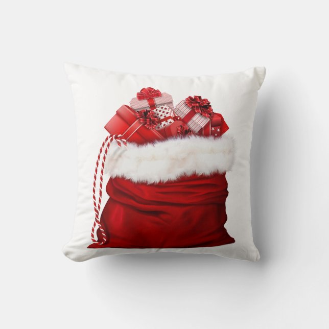 Coussin Santa Bag Full of Presents Red (Recto)