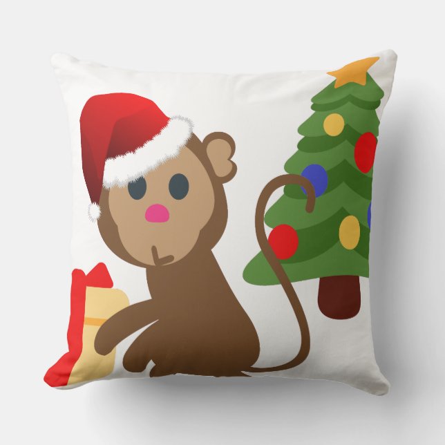 Coussin santa claus monkey emoji (Recto)