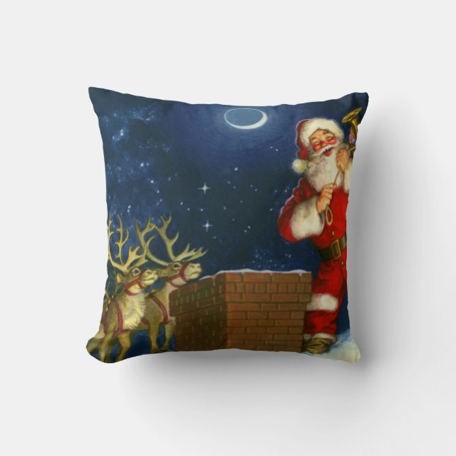 Coussin Santa Claus on the roof (Recto)