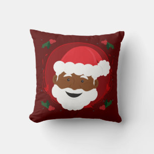 Coussin Santa Claus Peau Brown Rouge Holly Noël