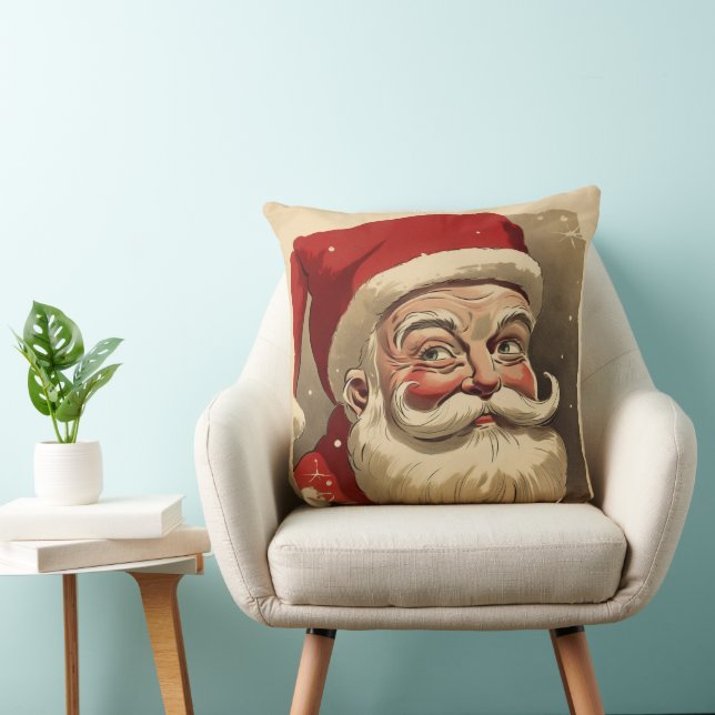 Coussin Santa Claus rétro vintage (Chaise)