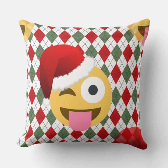 Coussin santa claus wink emoji (Recto)