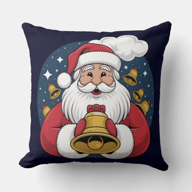 Coussin  Santa Claus with Bells Christmas Pillow (Recto)