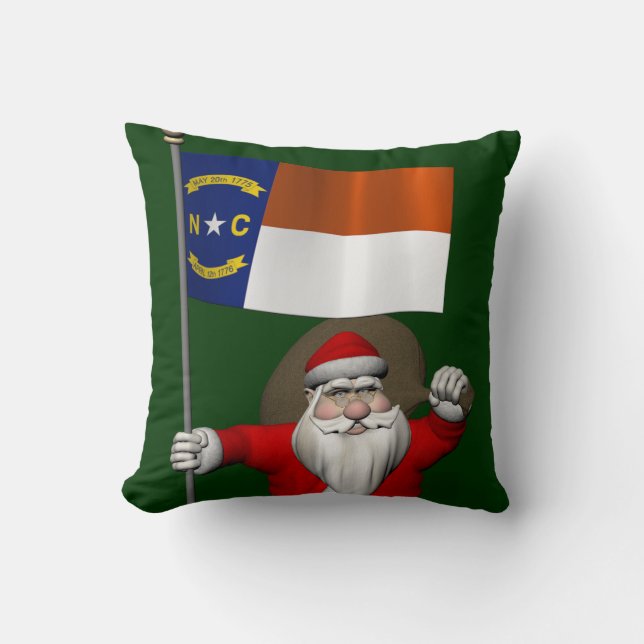 Coussin Santa Claus With Ensign Of North Carolina (Recto)