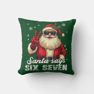 Coussin Santa dit SIX SEPT – Mème de Noël drôle