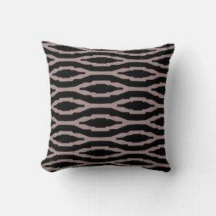 Coussin Santa Fe Rose et Noir Motif Géométrique Moderne