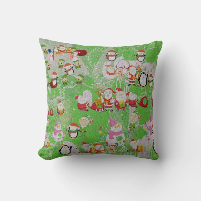 Coussin Santa Magical Green New Year (Recto)