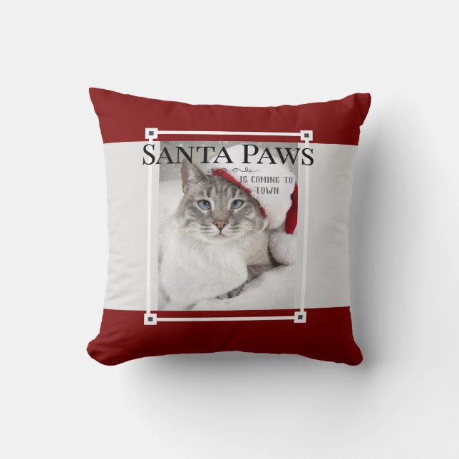 Coussin Santa Paws arrive à Noël (Recto)