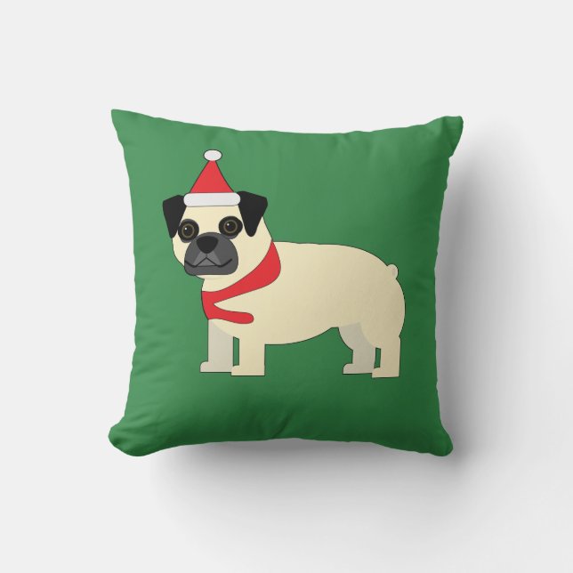 Coussin Santa Pug (Recto)