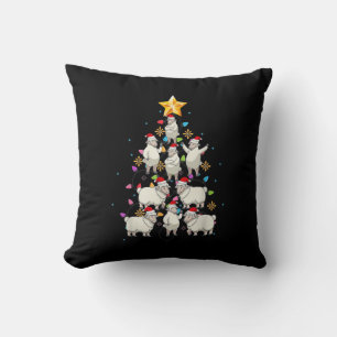 Coussin Santa Sheep Christmas Tree Lights Funny Sheep Veni