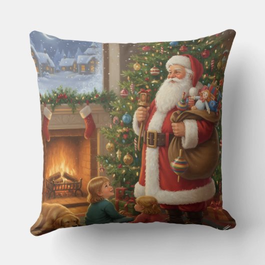 Coussin Santa's Cozy Visit - A Night of Wonder (Verso)