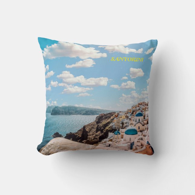 Coussin Santorin, Grèce Beach House (Recto)