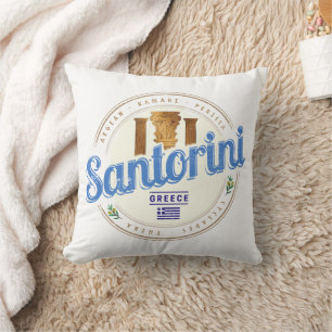 Coussin Santorin Grèce Vintage Égée Cyclades Île