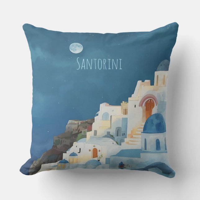 Coussin Santorin, Minuit à Santorin (Recto)