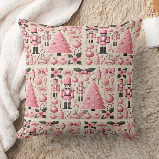 Coussin Sapin de Noël Casse-Noisette Rose  (Couverture)