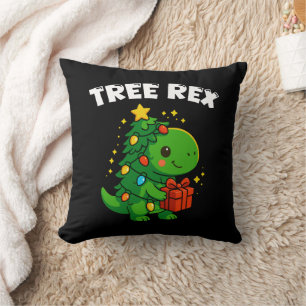 Coussin Sapin de Noël Dinosaure T-Rex Dino Mignon Fête de