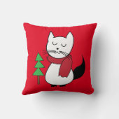 Coussin Sapin de Noël et chat mignon (Verso)