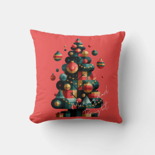 Coussin Sapin de Noël géométrique