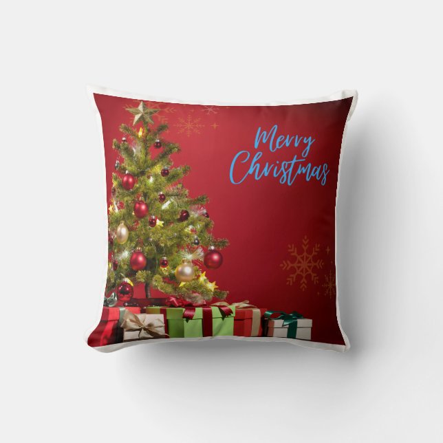 Coussin Sapin de Noël joyeux wi (Recto)